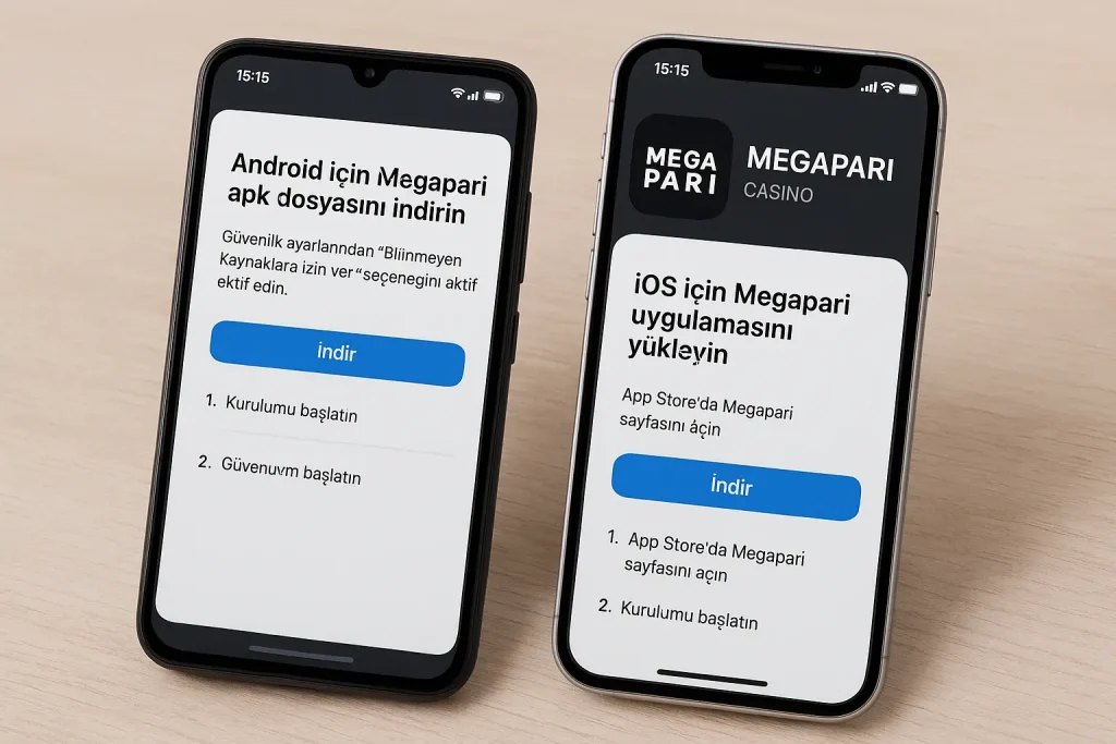 Megapari mobil uygulama indirme ekranı